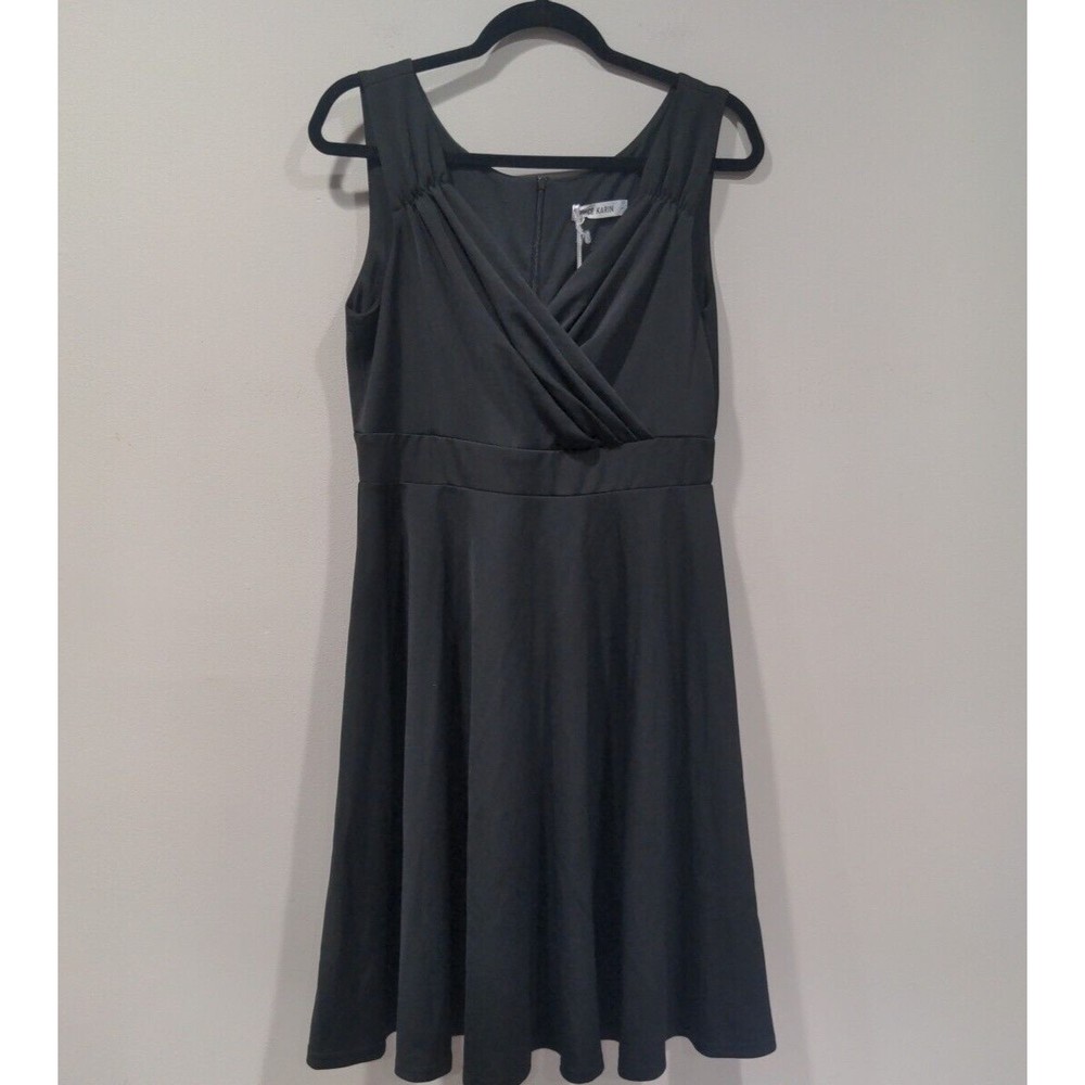 Grace Karin Women's NWT Sleeveless A-Line Dress Draped V-Neck Size L Retro LBD